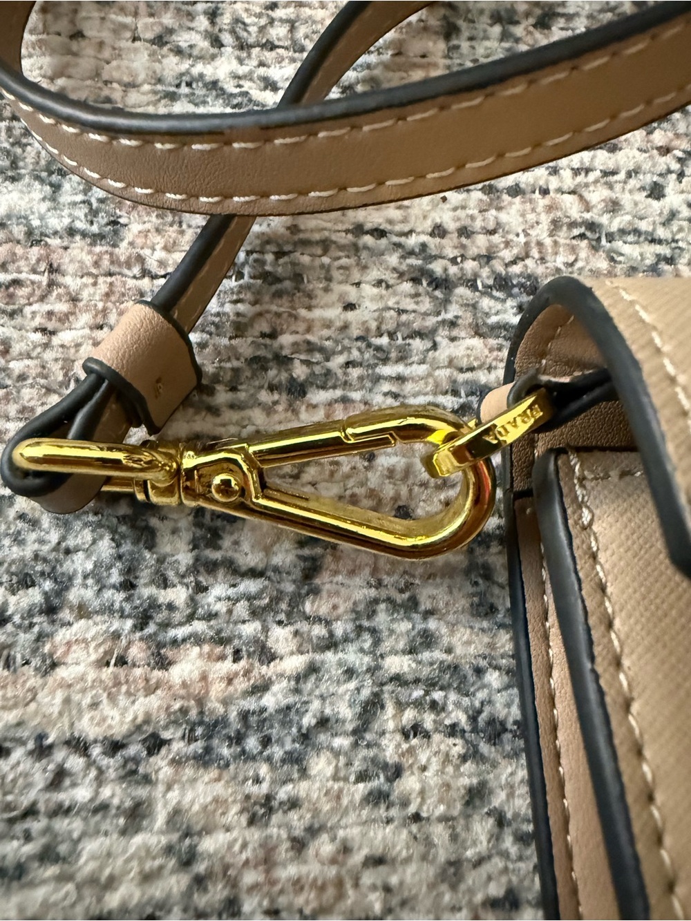 Prada Taupe Leather Envelope Crossbody with Gold Hardware - Picture 4 of 12